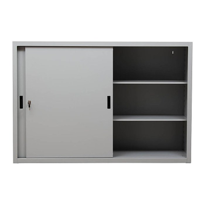 Gürkan Schiebetürenschrank, 100275 lichtgrau 2 Fachböden 160,0 x 45,0 x 109,0 cm