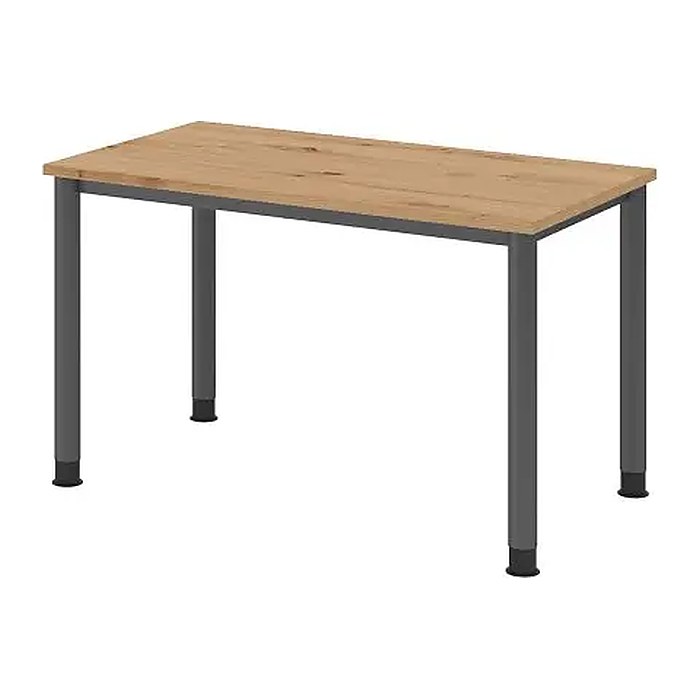 HAMMERBACHER HS612 Schreibtisch asteiche rechteckig, 4-Fuß-Gestell grau 120,0 x 67,2 cm