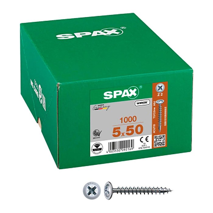 SPAX® Universalschrauben Z2 Rückwandkopf WIROX 0281010500502 5 mm x 50 mm, 1.000 St.