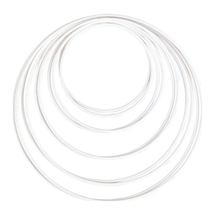 Rayher Metallringe-Set beschichtet weiß Ø je 2 Stück, 10,0/12,0/15,0/18,0/20,0 cm, 10 St.