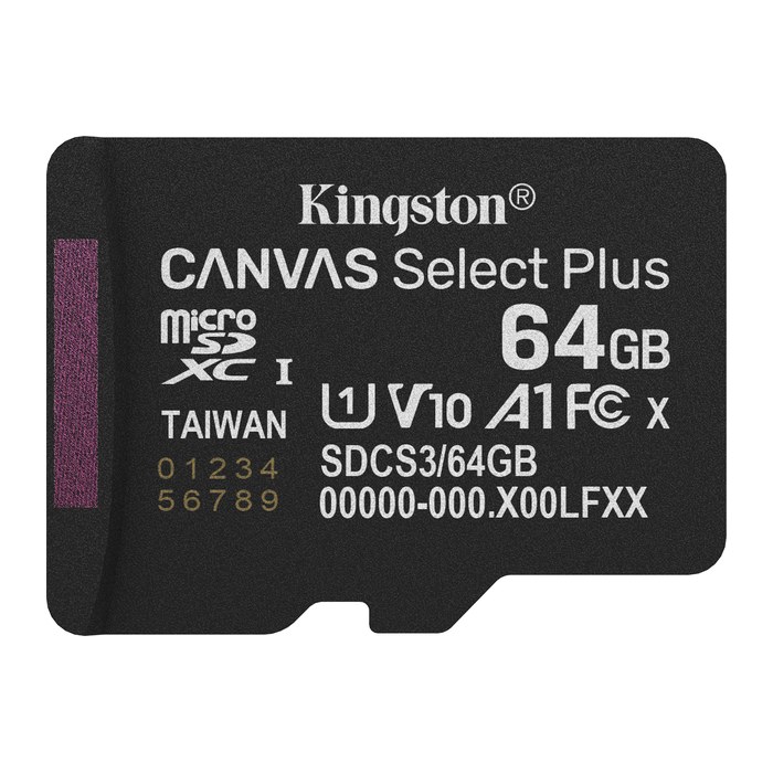 SD MicroSD Card 64GB Kingston SDXC Canvas+ Gen3 o.Adapter retail