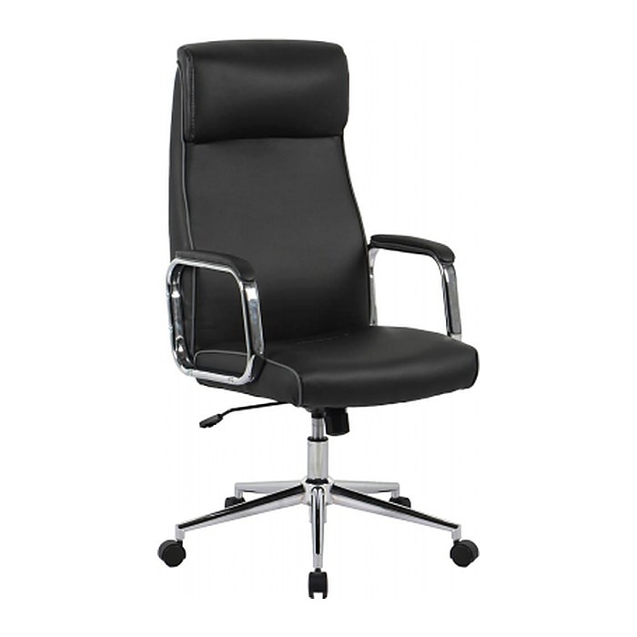 Bürostuhl, 10017 Kunstleder schwarz, Gestell silber