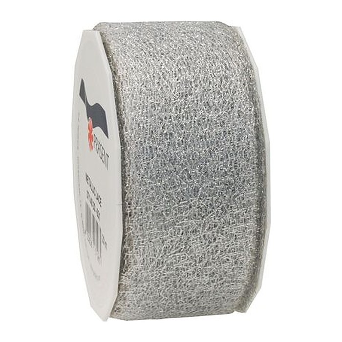 PRÄSENT Geschenkband Metallic Lace glänzend silber 40,0 mm x 20,0 m