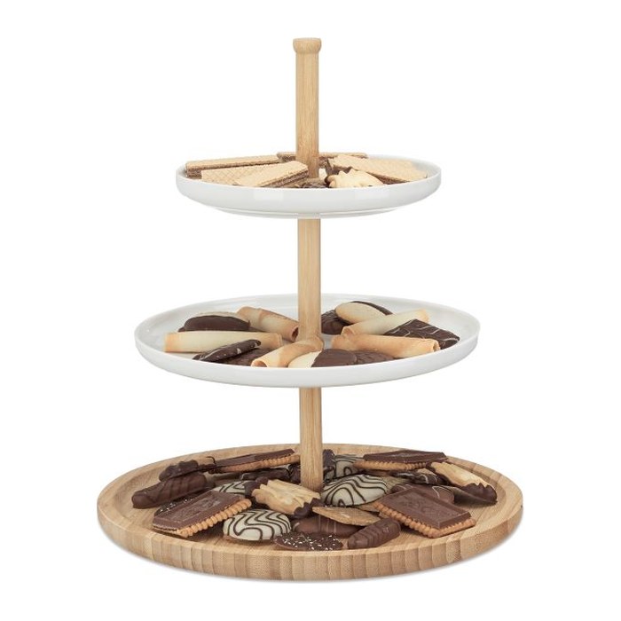 relaxdays Etagere weiß/braun Höhe: 36,0 cm, 1 St.