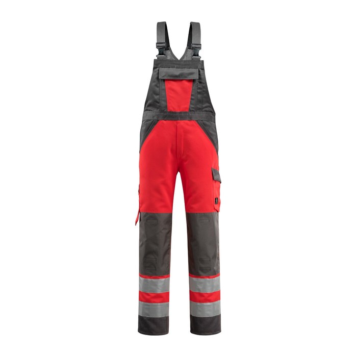 MASCOT® unisex Warnschutz-Latzhose Gosford rot, dunkelanthrazit Größe 24