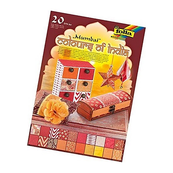 folia Motivblock Colours of India Mumbai farbsortiert 20 Blatt