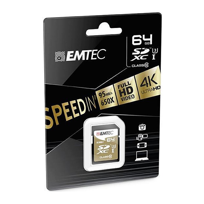 Emtec SD 64GB UHS-I U3 V30 SpeedIN Pro