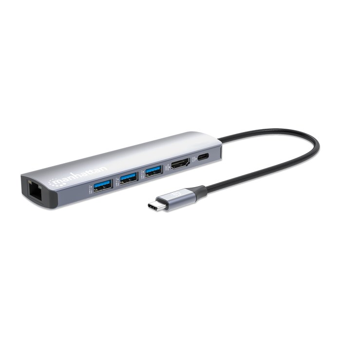 MANHATTAN 6-in-1 4K USB-C Dockingstation 1xHDMI 3xUSB 5 Gb/s