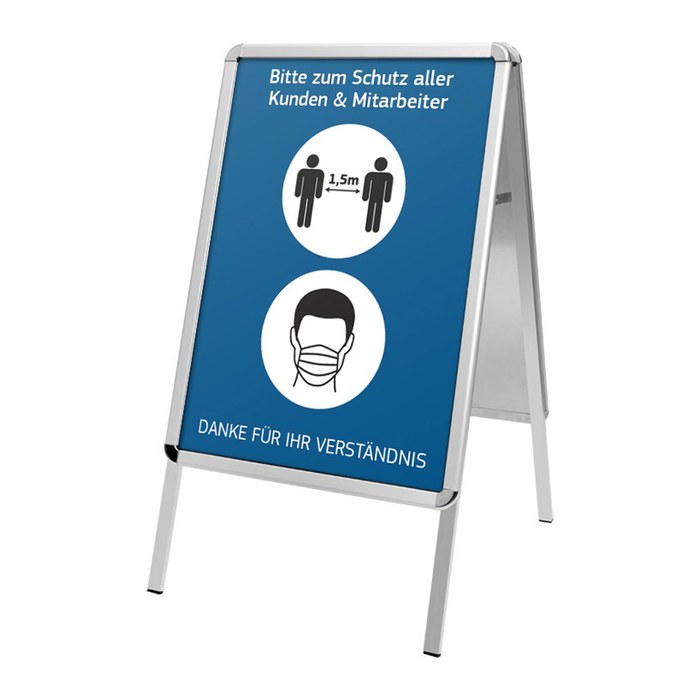 update displays Kundenstopper silber DIN A1 2 Fächer 63,7 x 80,0 x 100,5 cm, 1 St.
