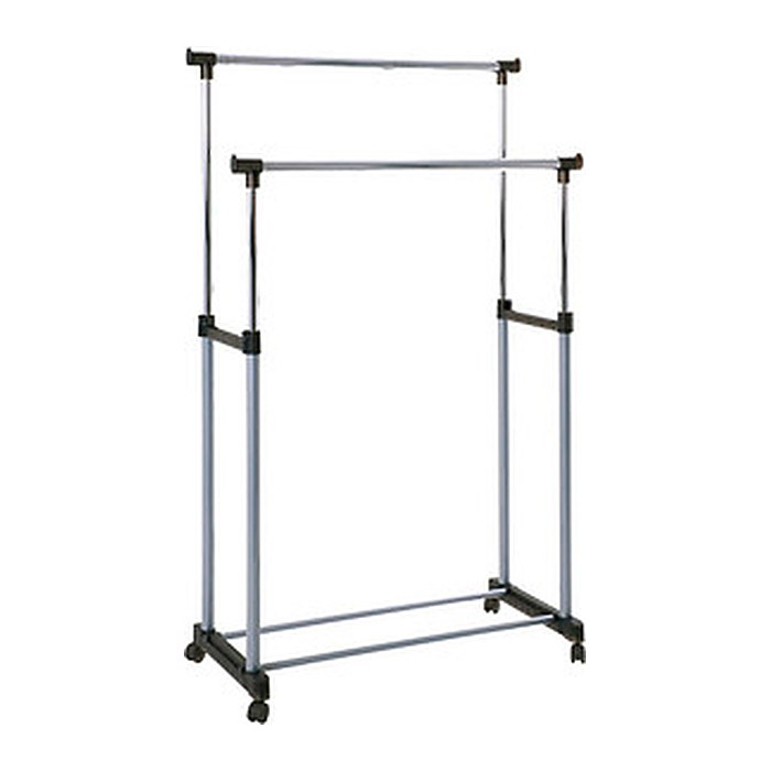 HAKU Möbel Rollgarderobe 44732 schwarz Metall 95,0 x 95,0-170,0 cm, 1 St.