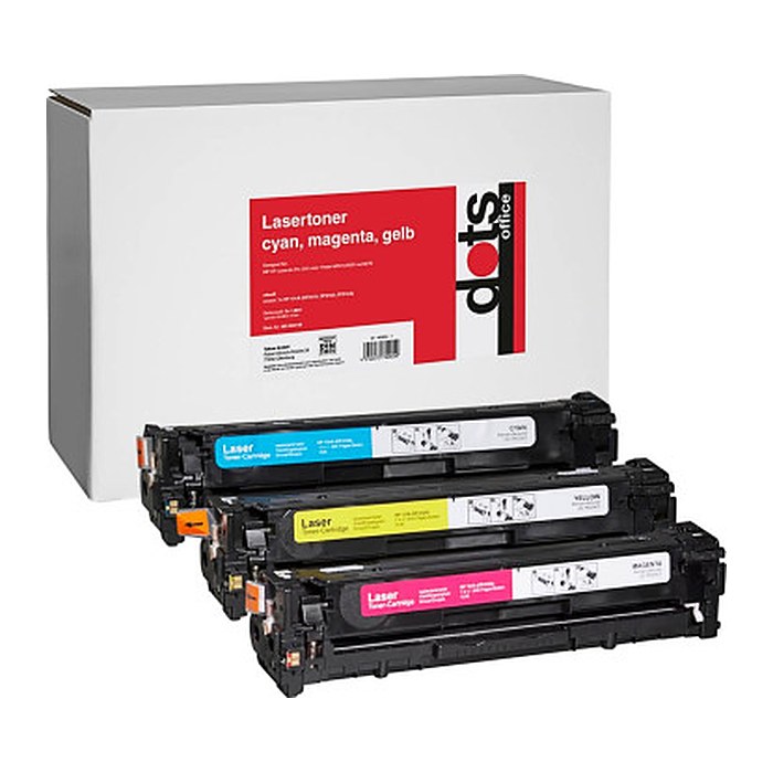 dots cyan, magenta, gelb Toner kompatibel zu HP 131A; Canon 731(U0SL1AM; 6271B002/6270B002/6269B002), 3er-Set