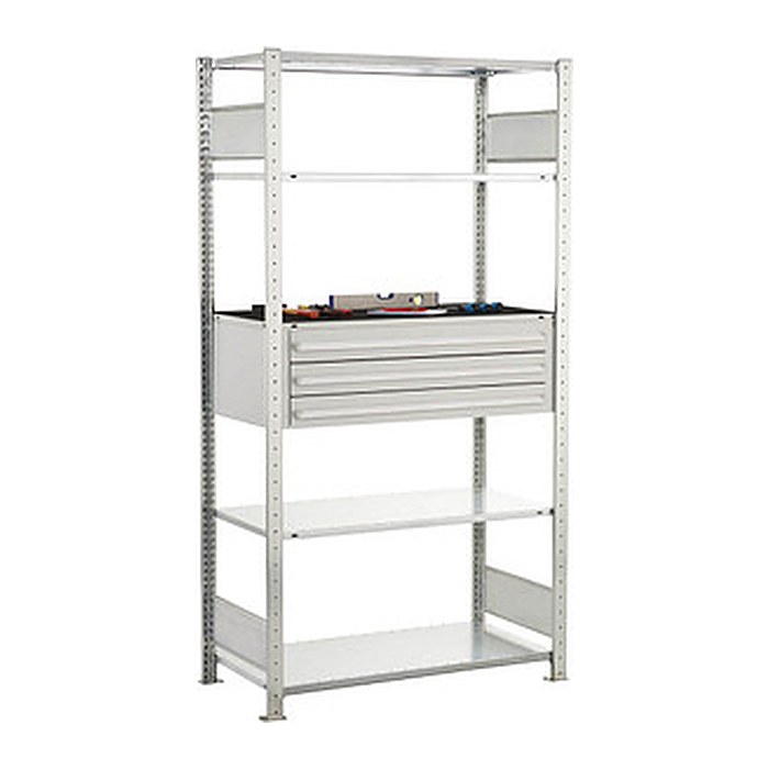 SCHULTE Schwerlast-Schubladenregal 14680 silber 100,0 x 50,0 x 200,0 cm