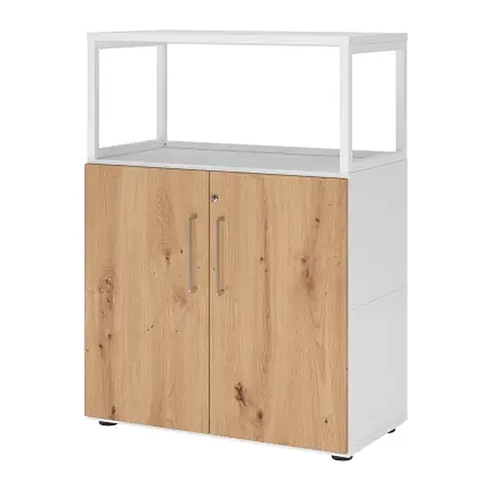 HAMMERBACHER Regalschrank FlexWall, VFW38T2RG/W/R/BS weiß, asteiche 80,0 x 40,0 x 109,8 cm, 1 St.