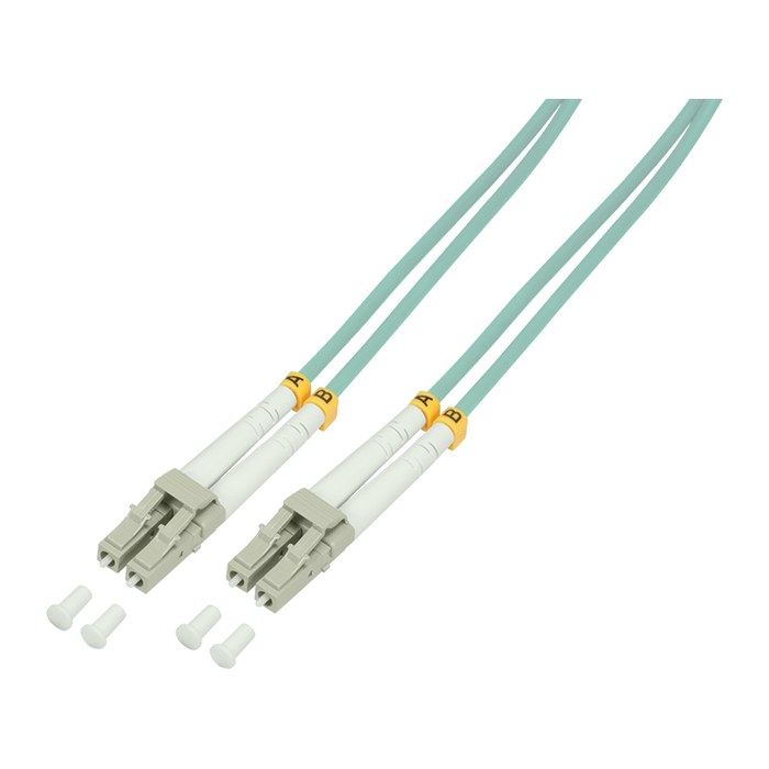 Logilink Glasfaser Patchkabel OM3 50/125Á LC-LC 0,5m türkis