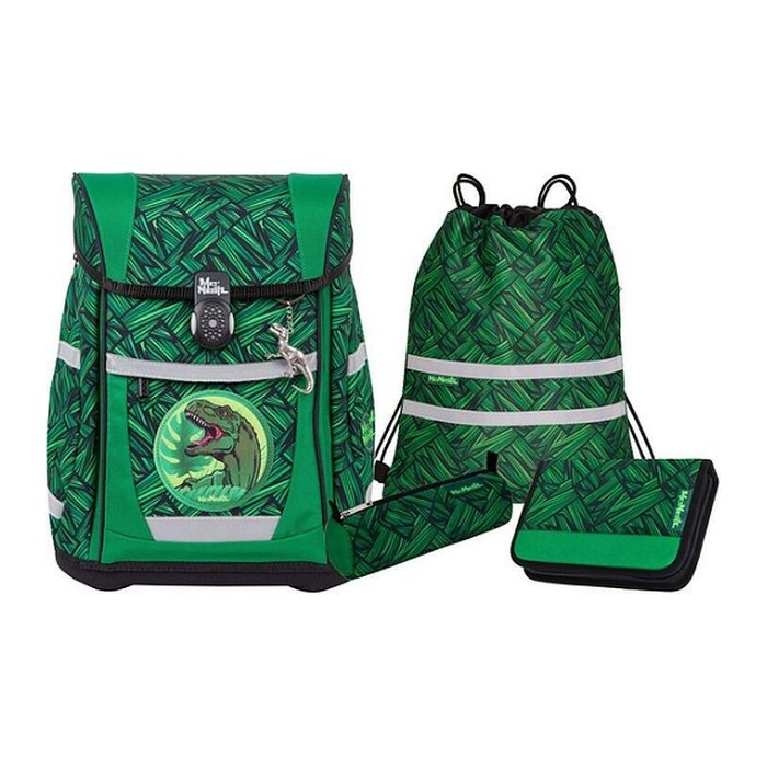 Mc®Neill Schulranzen-Set TENERO WOW Kunstfaser grün