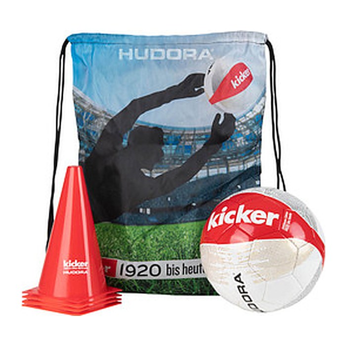HUDORA® Fußball-Set KICKER EDITION weiß/rot, 1 Set