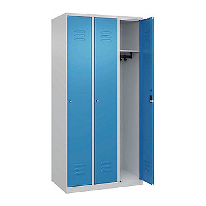 CP Spind Classic Plus lichtblau, lichtgrau 080000-30 S10020, 3 Schließfächer 90,0 x 50,0 x 185,0 cm
