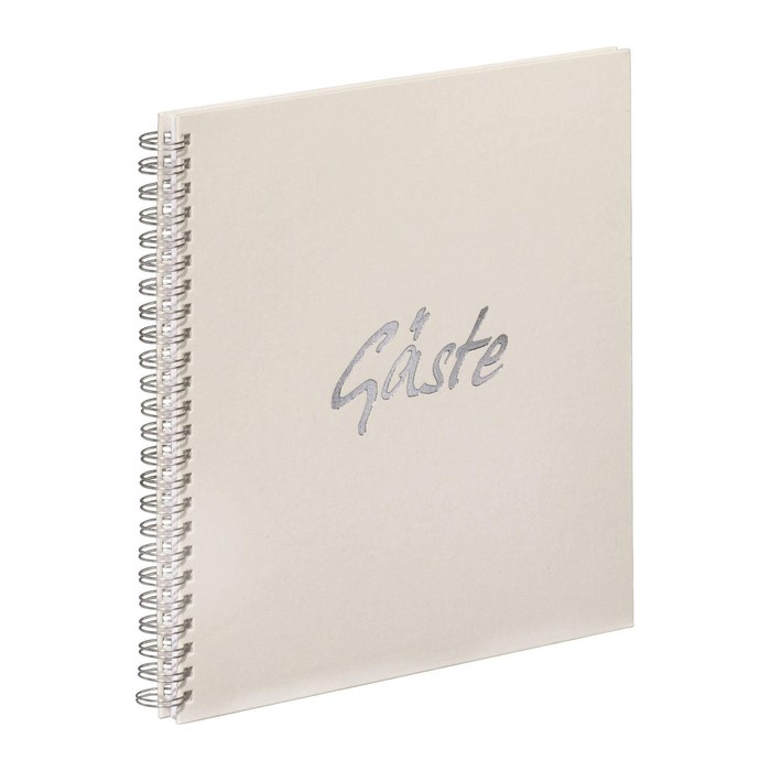 PAGNA Gästebuch mit Spirale quadratisch blanko, creme Hardcover 40 Seiten, 1 St.