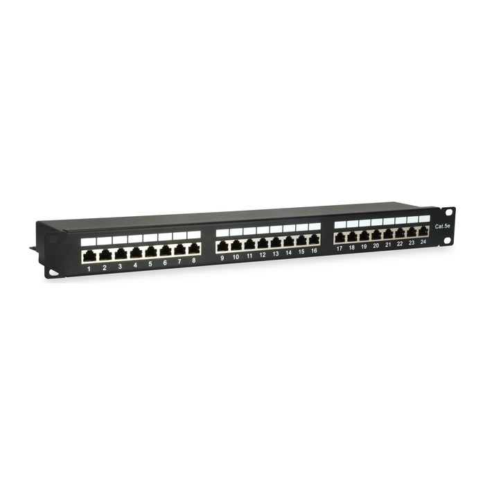 Equip 19" Patchpanel 24xRJ45 Cat5e FTP 1U 100MHz RAL9005