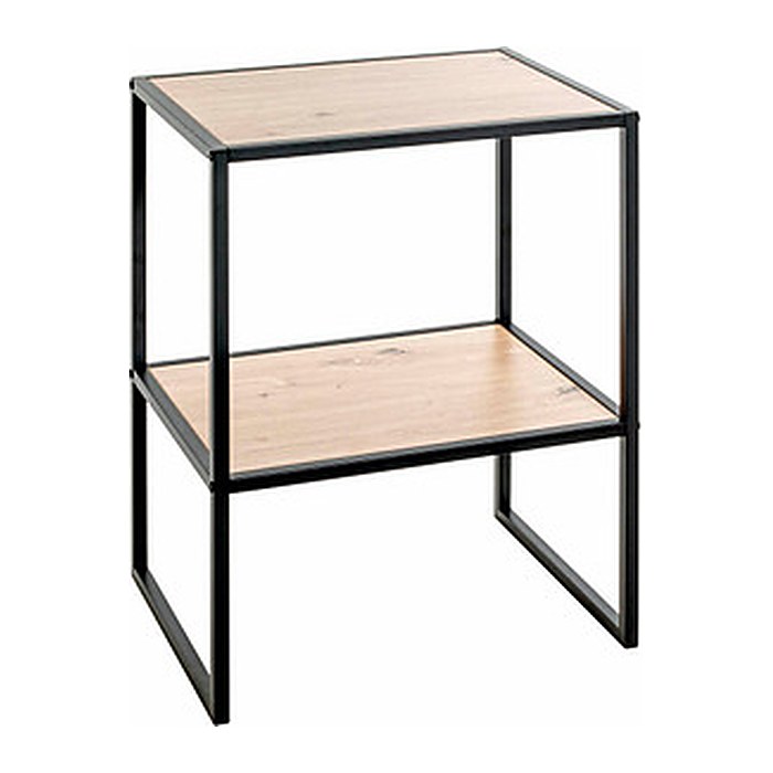 HAKU Möbel Beistelltisch rechteckig MDF-Platte eiche, schwarz 45,0 x 35,0 x 60,0 cm, 1 St.