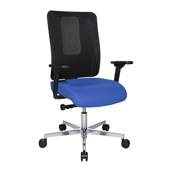 Topstar Bürostuhl Sitness Open X (N) Deluxe Alu mit Schiebesitz, OX39WTW2 T260 Stoff blau, Gestell alu
