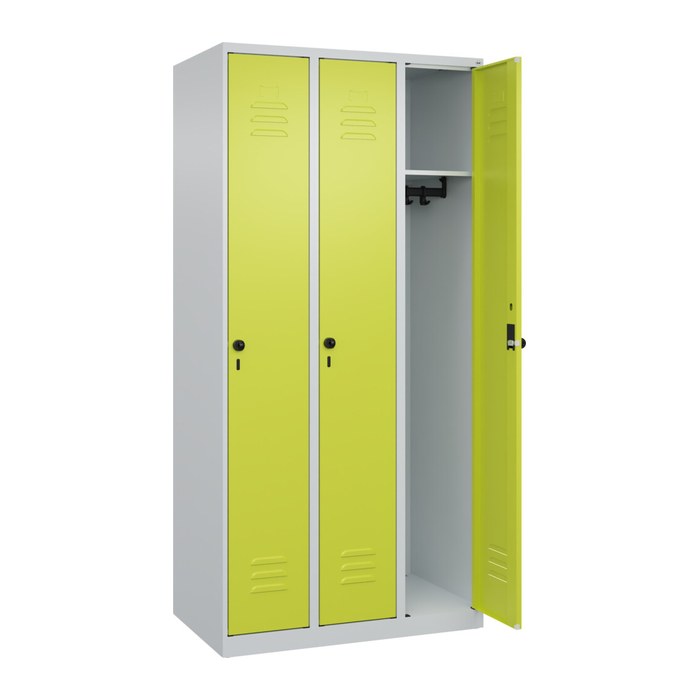 CP Spind Classic Plus clowngrün, lichtgrau 080000-30 S10009, 3 Schließfächer 90,0 x 50,0 x 185,0 cm