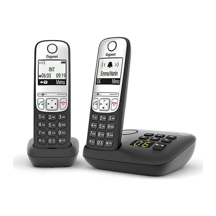 Gigaset A690 A Duo Schnurloses Telefon-Set mit Anrufbeantworter schwarz