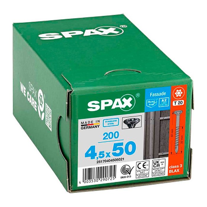 SPAX® Fassadenschrauben T20 Linsensenkkopf BLAX A2 25170404505021 4,5 mm x 50 mm, 200 St.