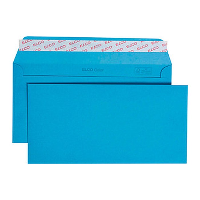 ELCO Briefumschläge Color DIN lang ohne Fenster intensivblau haftklebend 25 St.