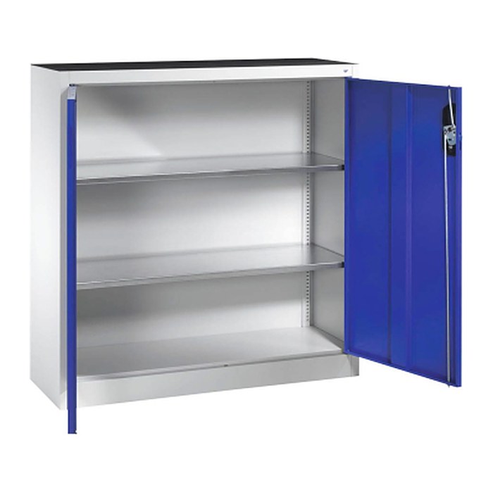 CP Stahlschrank 8530-000 S10117 lichtgrau, enzianblau 2 Fachböden 120,0 x 40,0 x 120,0 cm, aufgebaut, 1 St.
