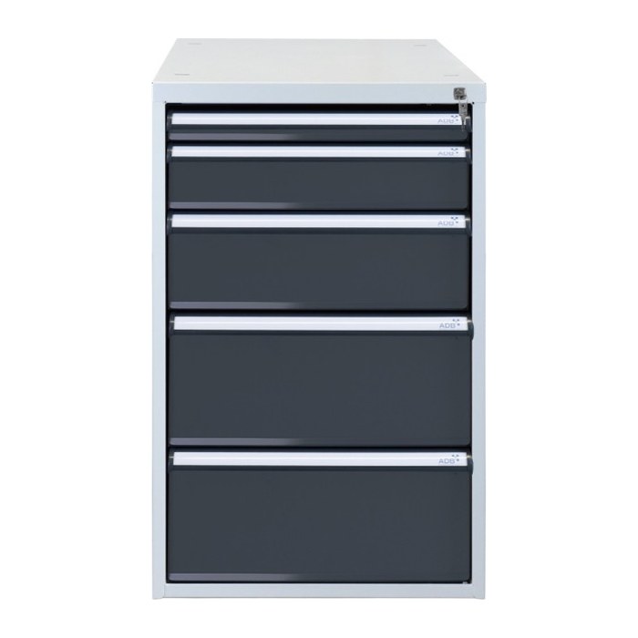 ADB Schubladenschrank blau, grau 5 Schubladen 53,1 x 70,0 x 80,0 cm, 1 St.