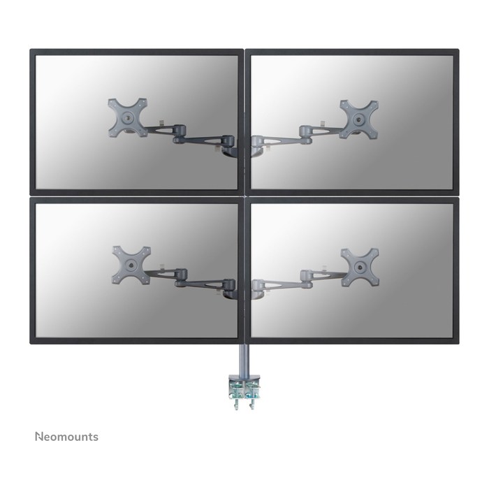 Neomounts Monitor-Halterung FPMAD935D4 silber für 4 Monitore, Tischklemme