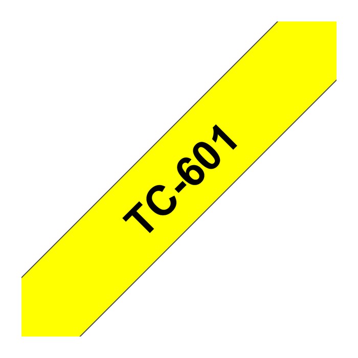 brother Schriftband TC-601 TC601, 12 mm, schwarz auf gelb, 1 St.