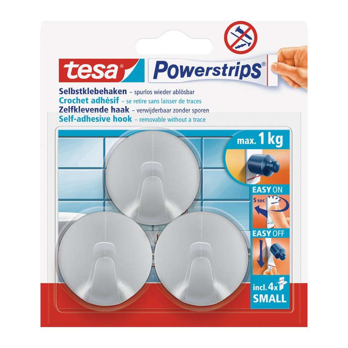 tesa Rund Small Klebehaken für max. 1,0 kg, 1,4 x 3,4 cm, 3 St.