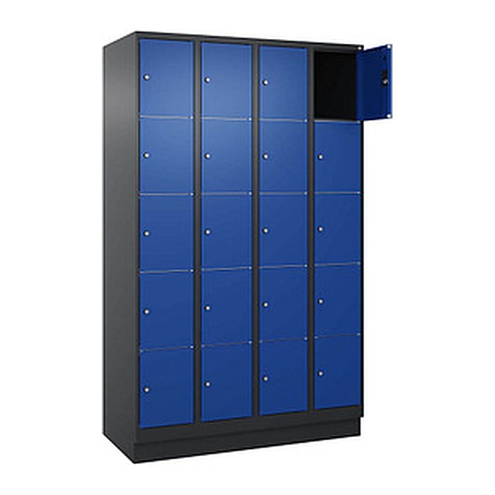 CP Schließfachschrank Classic PLUS enzianblau, schwarzgrau 080020-405 S10035, 20 Schließfächer 120,0 x 50,0 x 195,0 cm