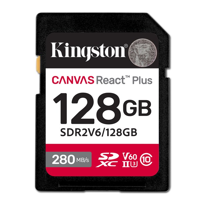 SD Card 128GB Kingston SDXC React+ 280R/100W Reader retail