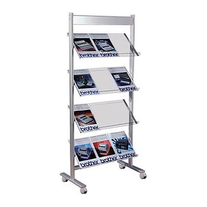 Kerkmann Prospektregal Ecoline silber DIN A4 70,0 x 35,0 x 160,0 cm, 1 St.