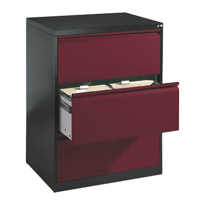 CP C 2000 Acurado Hängeregistraturschrank grau, rubinrot 3 Schubladen 78,7 x 59,0 x 104,5 cm, 1 St.