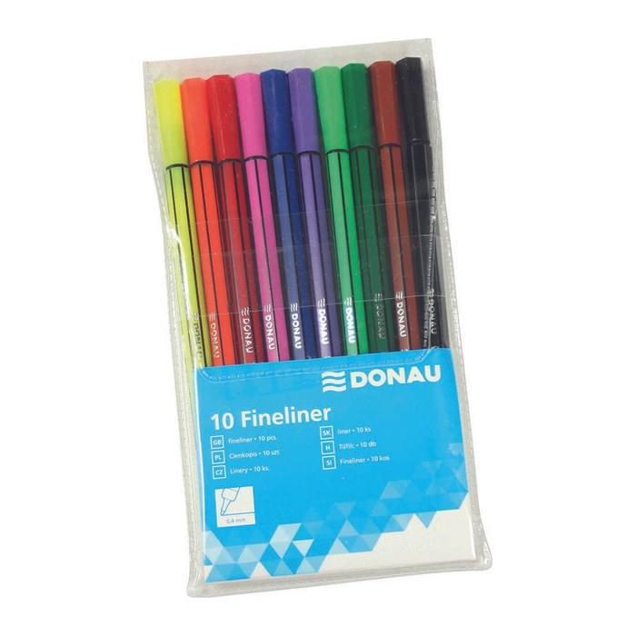 DONAU Fineliner farbsortiert 0,4 mm, 10 St.