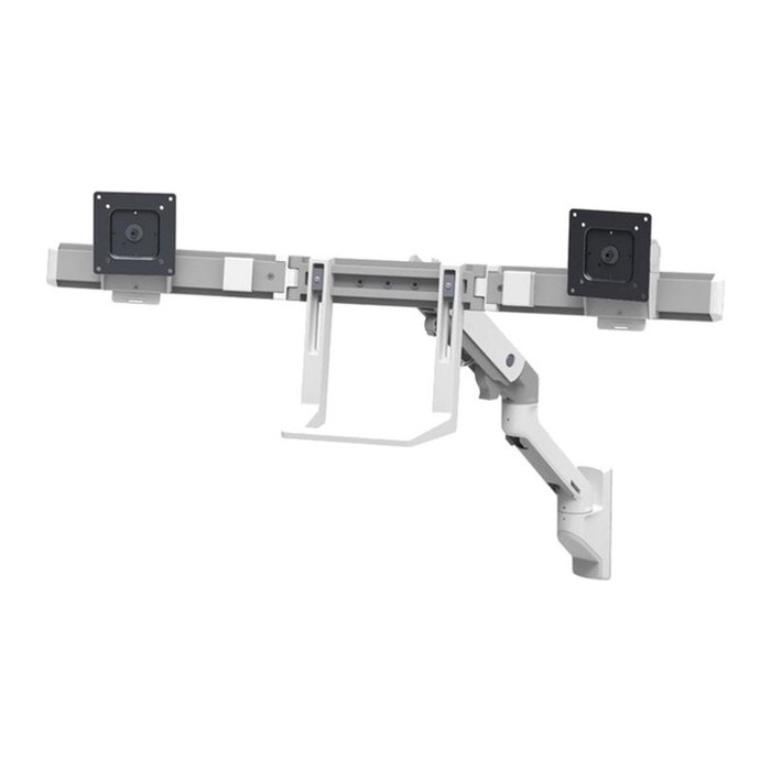 ergotron Monitor-Halterung HX Dual-Monitor-Arm 45-479-216 weiß für 2 Monitore, Wandhalterung