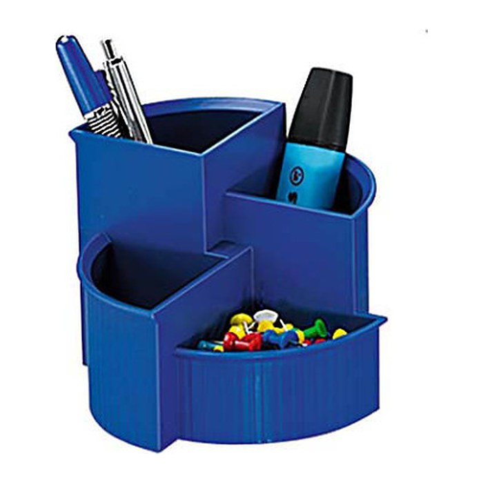 helit Stiftehalter Linear blau Kunststoff 4 Fächer 14,0 x 14,0 x 10,0 cm