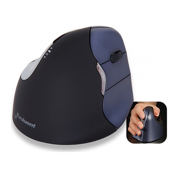 BAKKER ELKHUIZEN Evoluent 4 Wireless Maus ergonomisch kabellos blau, schwarz