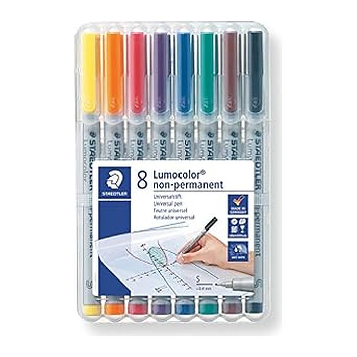 STAEDTLER Lumocolor Folienstifte-Set farbsortiert non-permanent, 8 St.