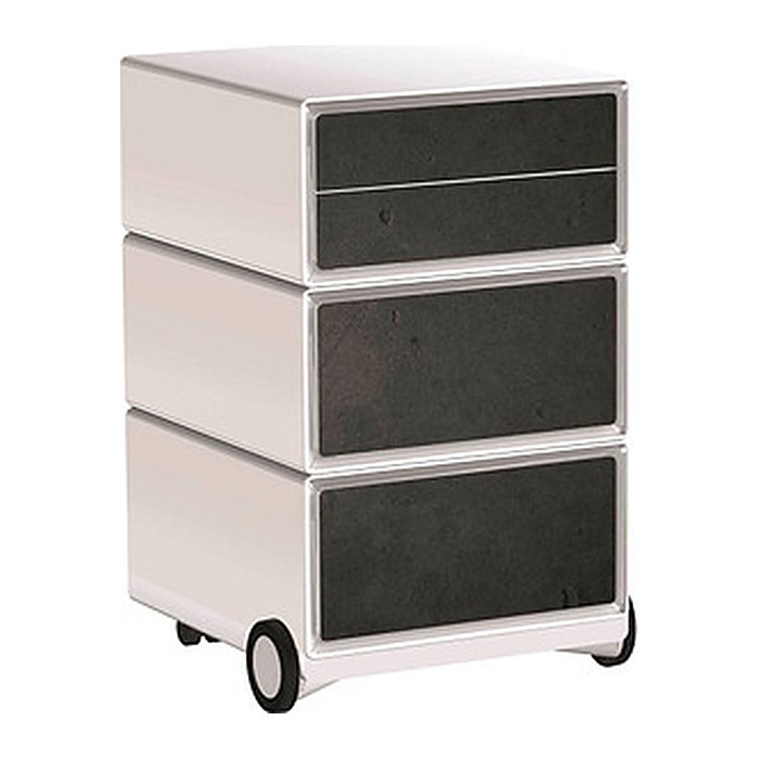 PAPERFLOW easyBox Industrial Rollcontainer weiß, bunt 61865 4 Auszüge 39,0 x 43,6 x 64,2 cm
