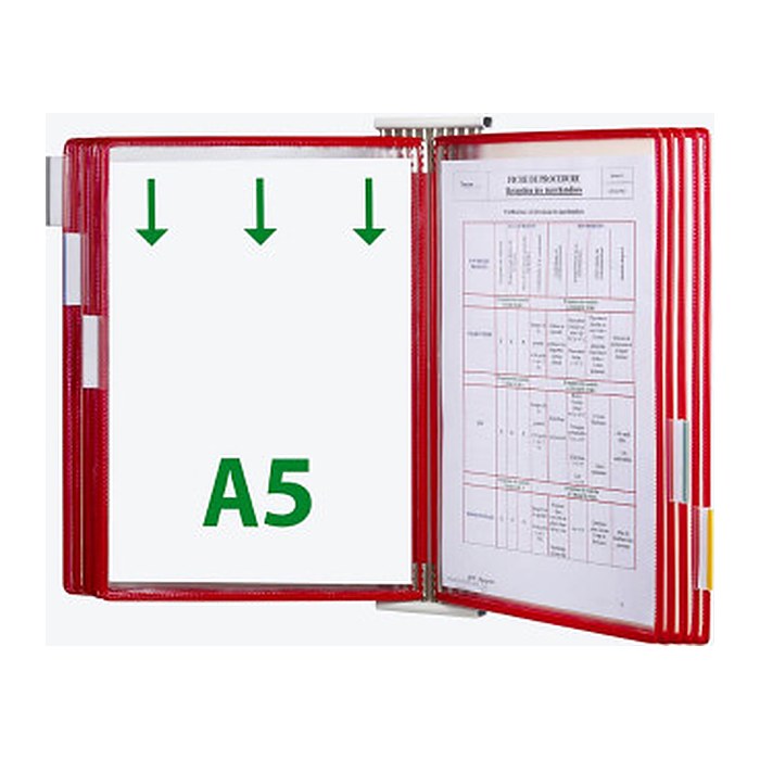 tarifold Wand-Sichttafelsystem 425103 DIN A5 rot mit 10 St. Sichttafeln, 1 St.