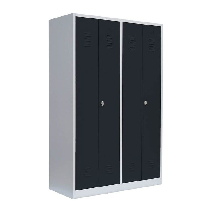 LÜLLMANN Spind anthrazit, lichtgrau 510448, 2 Schließfächer 117,0 x 50,0 x 180,0 cm