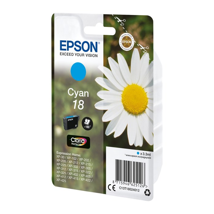 EPSON 18 / T1802 (Gänseblümchen) cyan Druckerpatrone