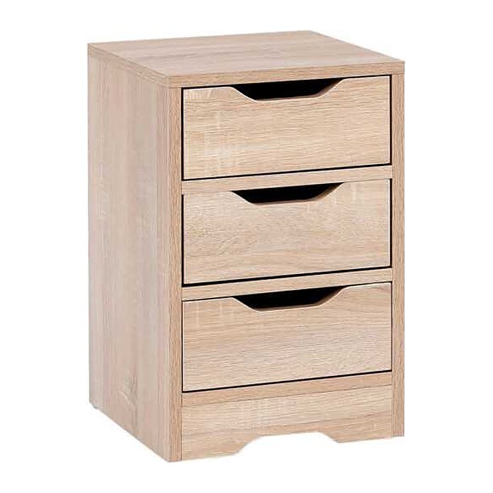 WOHNLING Nachttisch quadratisch Spanplatte sonoma-eiche 31,0 x 31,0 x 49,0 cm, 1 St.