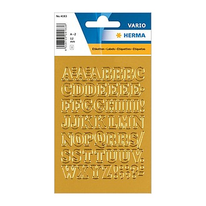 HERMA Klebebuchstaben 4183 Buchstaben A-Z, gold 10,0 mm, 56 Etiketten