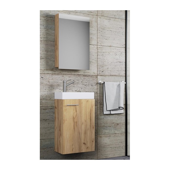 VCM my bath Badmöbel-Set 3-teilig Slito 916951 honig-eiche 41,0 x 22,0 x 130,0 cm